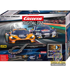 Race car track set with two cars and accessories for tabletop racing for Carrera Digital 132 20030047