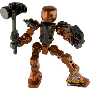 Action figure villain with axe and weapons, standing pose for KlikBot TST1600