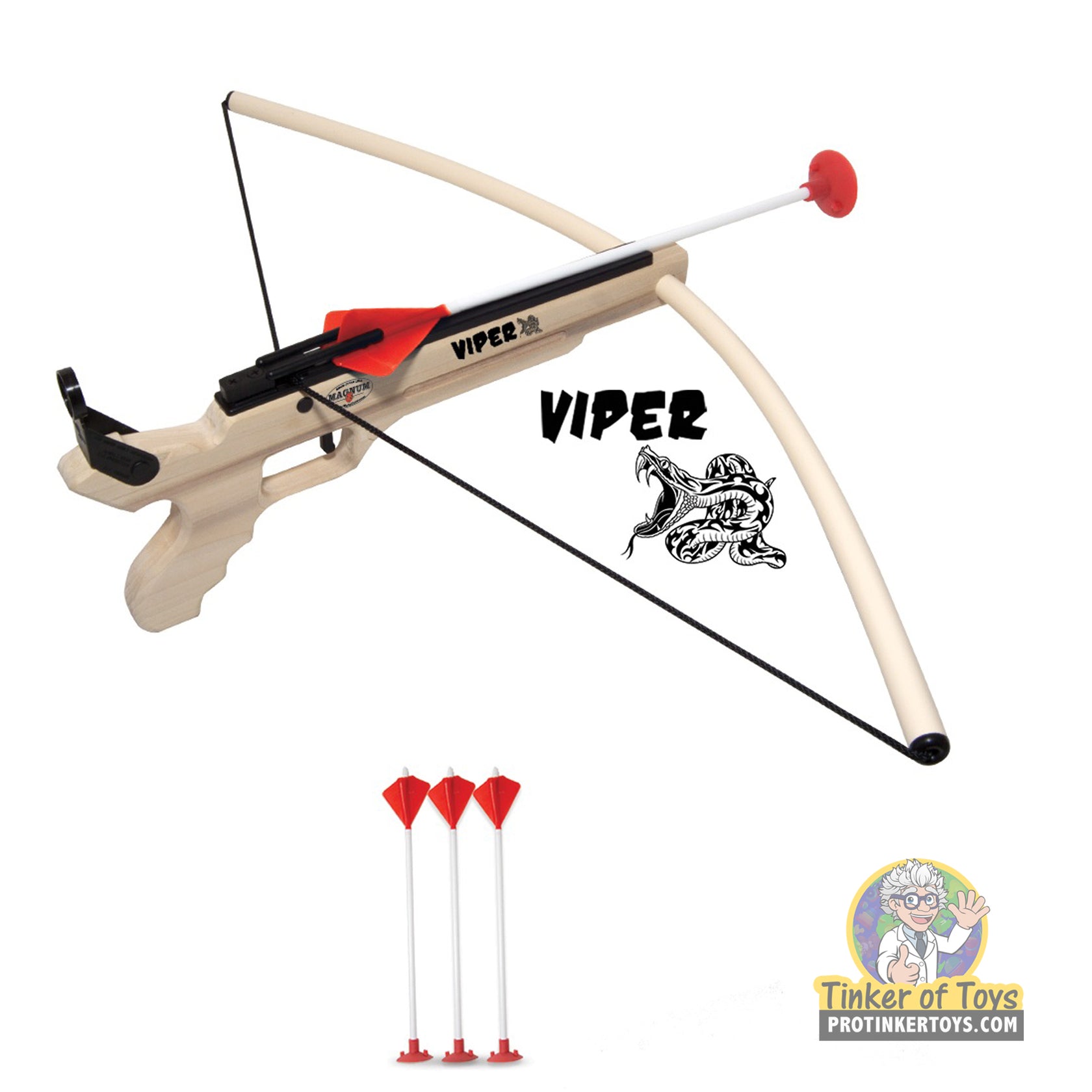 Viper Pistol Crossbow Set with 3 Arrows | GL2PCB3A | Magnum Rubber Band Guns