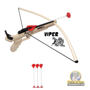 Crossbow toy with three arrows, ready for play for Magnum Rubber Band Guns GL2PCB3A