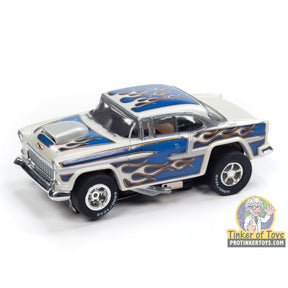 Blue 1955 Chevrolet Bel Air slot car toy for Auto World SC412