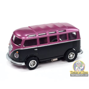 Black and purple VW Samba Bus toy car for Auto World SC412
