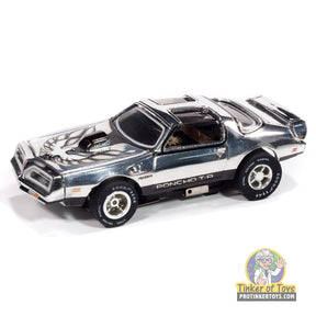Chrome and black 1978 Pontiac Firebird T/A slot car for Auto World SC410