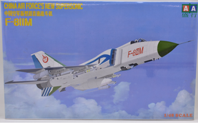 China Air Force F-8IIM supersonic jet model in flight against a blue sky for IMEX Z-F 0005