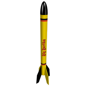 Yellow rocket model with black nose cone and fins for Estes EST1948