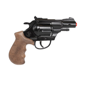 Police Snub Nose Revolver 12 Shot Cap Gun - Black | 38 | 0038 | Gonher