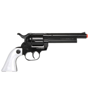 Black replica revolver cap gun with white grip for Gonher 121/6TN