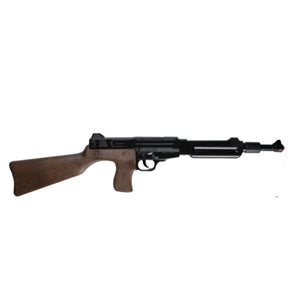 Black submachine gun rifle with wooden stock and black finish for Gonher 133/6