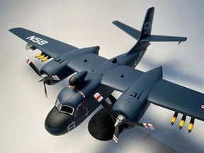 Blue model kit of a US Navy S2F Hunter Killer aircraft for Atlantis AANA145