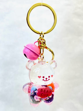 Cute bear keychain charm with pink accents and "BEAR CUB" text for Bcmini 12083