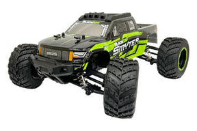 Green and black electric monster truck with large off-road tires for BlackZon BZN540110