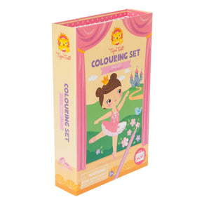 Coloring set featuring a ballerina and castle scene for creative coloring for Schylling 14014