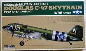 Green Douglas C-47 Skytrain model aircraft on a box for Doyusha 100-C4-1