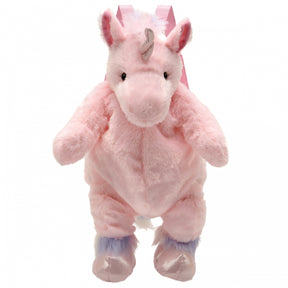 Pink unicorn plush toy with rainbow mane and sparkly hooves for Unipak 1874UPK