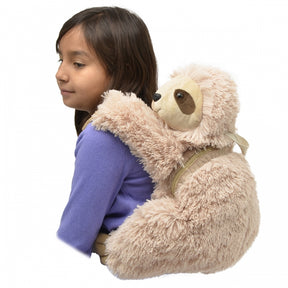 Girl with a stuffed sloth backpack, ready for adventure for Unipak 1875SL