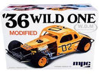 Yellow race car model kit box art for 1936 Wild One Modified for MPC Model Kit MPC929