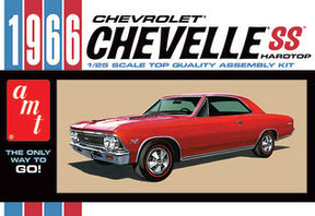 Red 1966 Chevy Chevelle SS 1/25 scale model kit assembled car for AMT AMT1342