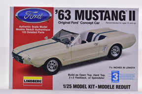 Model kit box art for '63 Mustang II concept car for Lindberg 72169