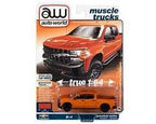 Orange and yellow die-cast muscle trucks for collectors for AW Die Cast AW64342