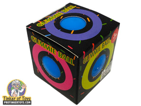 Toy box featuring colorful, ring-shaped gummie ball toys for BVP 88371