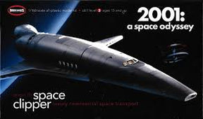 Sci-fi spacecraft model, the 2001 Space Clipper, ready for display for Moebius Models MOE20012