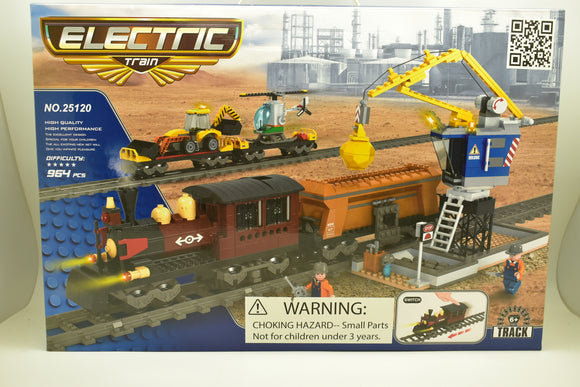 Steam Locomotive 3 Freight Car Train Set w/ Crane & Accessories | 25120 | Railroad Conveyance Trains Electric Deluxe-IMEX-[variant_title]-ProTinkerToys