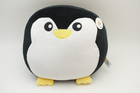 Plush toy penguin with black and white body and yellow beak for Poptoy 5204P, front view