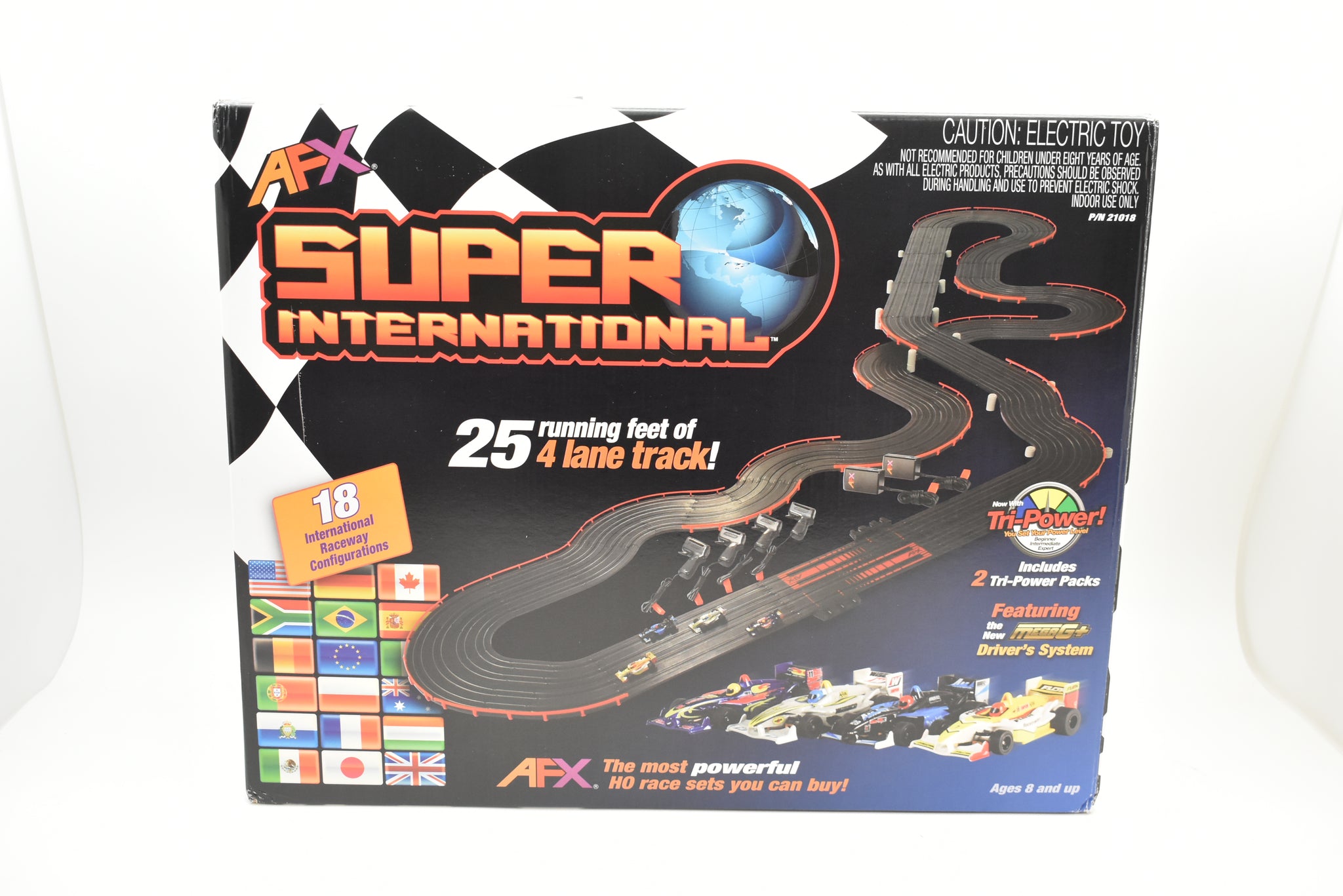 AFX Racing 21018 – Set Slot Car Super International Con Sistema Mega G+, Pista Da Corsa Elettrica