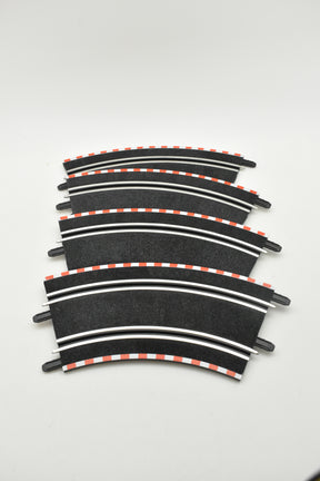 Curved track pieces for miniature train layout, forming a gentle arc for SCX Compact SC-01.023