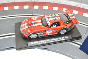 Red race car model, Chrysler Viper GTS-R, on a display base for Fly Car 88109