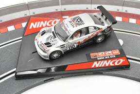 Slot car BMW M3 race car on a track base for Ninco 50288