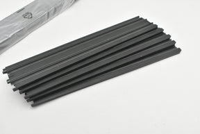 Set of black straight tracks for model train layout for Auto World H0045, alternate track view