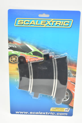 Track corner piece for model trains, 22.5° curve, sold as a pair for Scalextric C8234