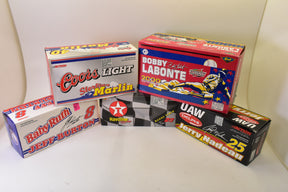 Assortment of die-cast NASCAR model car boxes for Bought Collections Unidentified