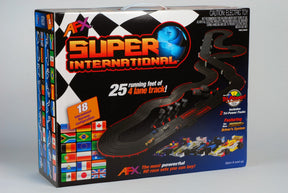 Hobby race track set box featuring 25 feet of 4 lane track for AFX/ 21018
