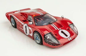 Red Ford GT40 race car model with white racing numbers for AFX/Racemasters 22042