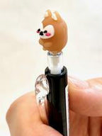 Brown animal topper on a black retractable gel pen for BCmini 22243