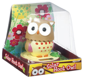 Solar Hoot Owl toy in its colorful, clear packaging for Toy Smith 2499
