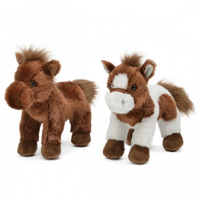 Two stuffed horse toys: one brown, one brown and white for Unipak 2845HBR