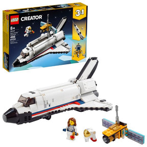 Space shuttle set with minifigures and booster rocket for building play for LEGO 31117