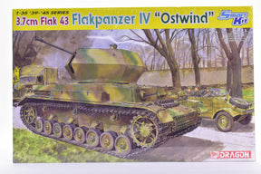 German Flakpanzer IV tank model kit on a wooded battlefield setting for Dragon Model Kits 6550