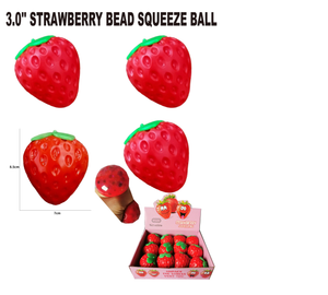 3" STRAWBERRY SQUEEZE BALL | 88812 | BVP
