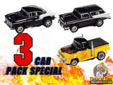 3 Car Pack Robert Fish Special | 1955 Ford F-100 - 1955 Chevy Bel Air - 1955 Chevy Bel Air Nomad | CP7982 | CP7981 | CP7980 | Auto World