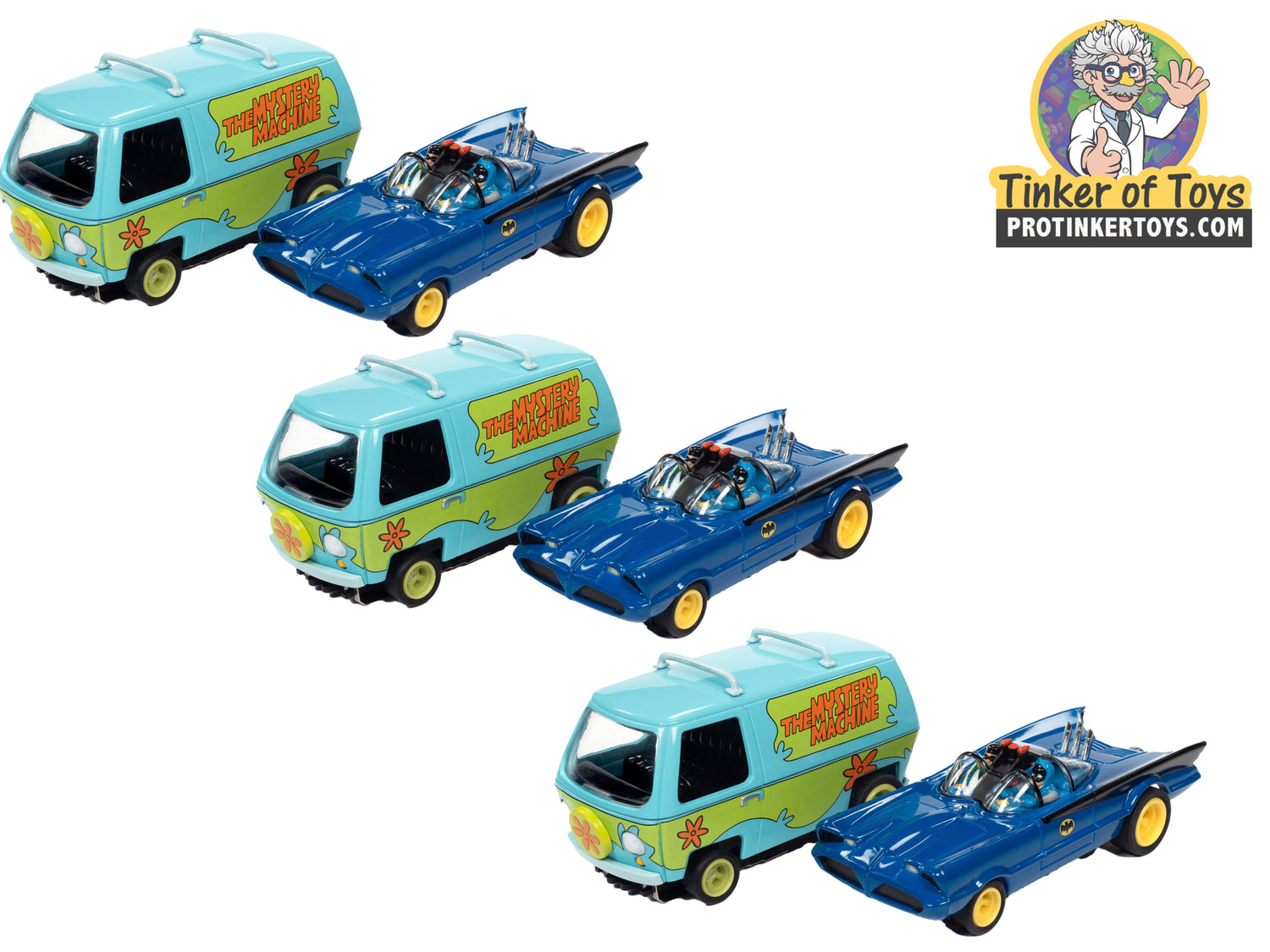 18’ Scooby Doo Meets Batman & Robin Slot Car Race Set | SRS338 | Auto World-Auto World-3 Sets in Case-ProTinkerToys