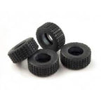 Four black slot car wheels for 1/32 scale model cars for NINCO Slot Cars 80510