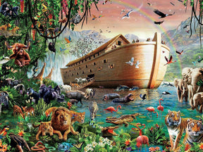 Noah's Ark floats amidst diverse animals and lush jungle life for Tomax TOM400-022