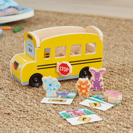 Blue’s Clues & You! Wooden Pull-Back School Bus | 33011 | Melissa & Doug-Melissa & Doug-[variant_title]-ProTinkerToys