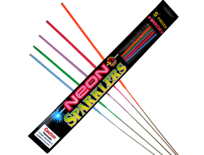Pack of five colorful neon sparklers for celebration for Phantom Fireworks S-017