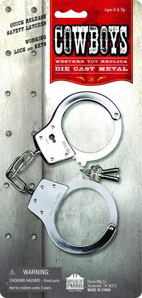 Toy replica handcuffs and shackles, die-cast metal, for ages 6+ for Parry Toys 5007