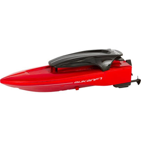 Red remote-controlled mini boat with black control unit for Invento 500805
